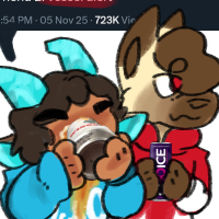 a drawing of bbh skeppy and ant drinking beers. they have speech bubbles referencing a tweet about being a vessel